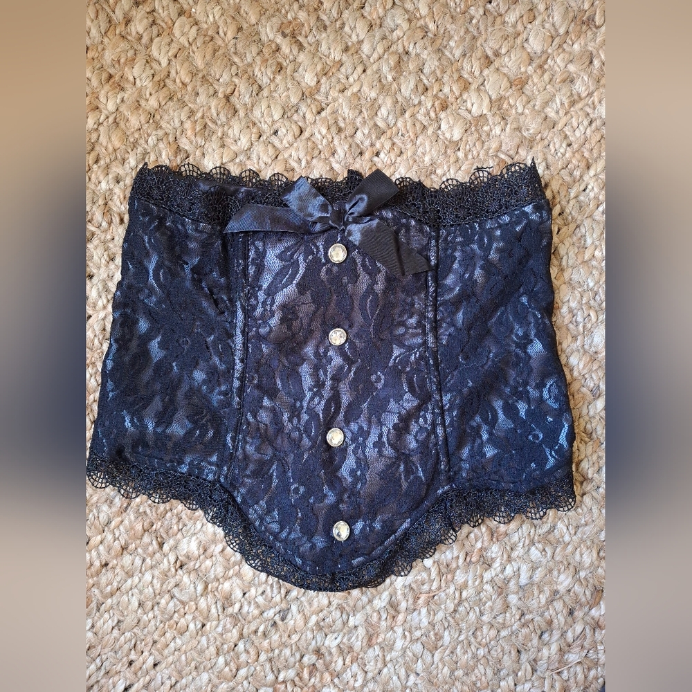 Black corset bustier top